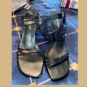 Criss Cross Strap Black Heels